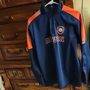 Colosseum Navy and Orange Quarter-Zip Pullover